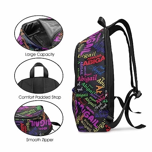 MyPupSocks Custom Name Backpack Bag for Boys Girls, Personalized Text Schoolbag Casual Backpack Customized Bookbag for Kids Unisex Back School Camping Travel - color: Multi 00