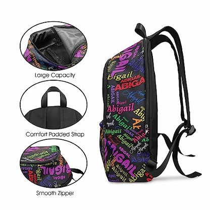 MyPupSocks Custom Name Backpack Bag for Boys Girls, Personalized Text Schoolbag Casual Backpack Customized Bookbag for Kids Unisex Back School Camping Travel - color: Multi 00