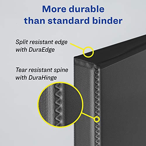 Avery Durable 3 Ring Binder, 3" One Touch EZD Rings, Label Holder, 1 Black Binder (07701) - color: Black, size: 3 Inch