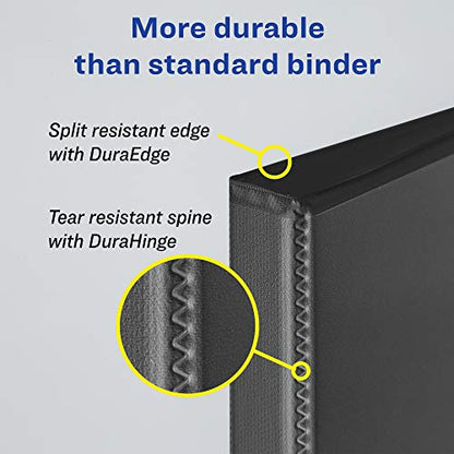 Avery Durable 3 Ring Binder, 3" One Touch EZD Rings, Label Holder, 1 Black Binder (07701) - color: Black, size: 3 Inch