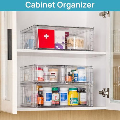 Vtopmart 5pack Easily Clear Storage Dawers - style: 3 Wide+2 Small
