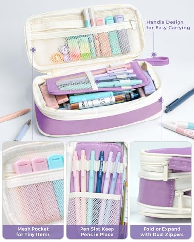 Four Candies 36PCS Mechanical Pencil Set with 624 Lead Refills (Purple) | 0.5mm - 2.0mm Mechanical Pencils, Aesthetic School Supplies for Writing, Drawing, Drafting , Note-Taking & Back to School - color: Purple
