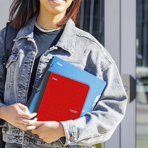 Five Star Composition Book + Study App, 12 Pack, Wide Ruled Paper, 7-1/2" x 9-3/4", 80 Sheets, Forest Green, Tidewater Blue, Fire Red and Harvest Yellow (950033B-ECM) - size: 12 Pack, style: Wide Ruled