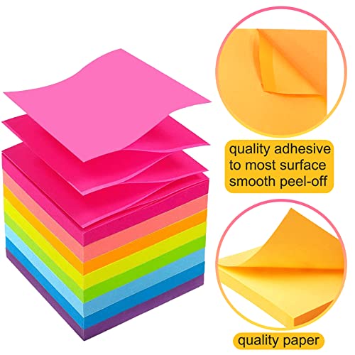 48 Pack 3840 Sheets Pop Up Sticky Notes 3X3 in Bright Color Self Sticky Note Pads Colorful Post Stickies for Office Home School Meeting, 80 Sheets/pad