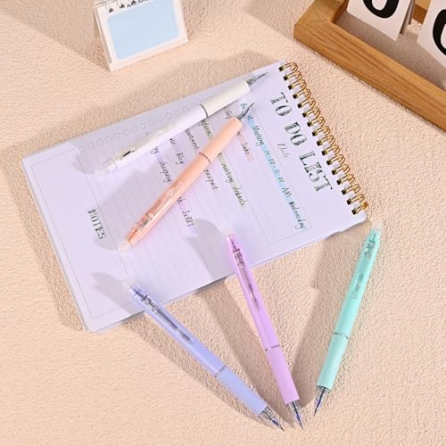 Temiary 10 Pcs Retractable Erasable Gel Pens, Blue Ink Fine Point 0.5 mm | Make Mistakes Disappear, Smooth Writing Gel Pen with Eraser for Journaling Note Taking Marking Planner Crossword Puzzles - color: Blue Ink