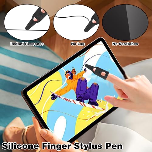 6Pcs Finger Stylus Pen for Touchscreen High Precision Sensitivity Silicone, Capacitive Stylus Suitable for iPad/iPhone/Android Phones Tablets All Touch Screens Adults and Children