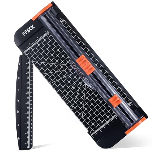 A4 Black Paper Cutter Slider 12 Inch Titanium Straight Paper Trimmer, Paper Cutter for Classroom Scrapbooking Cutter, Papercraft Supplies - color: Black