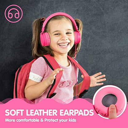 ONTA Kids Headphones for Boys Girls - Child Student Headset Wired Plug Toddler Earphones School Teen on Ear for Ipad | Computer | Smart Phone | Amazon Fire Tablet | Laptop | Plane Travel | Game, Pink - color: Pink