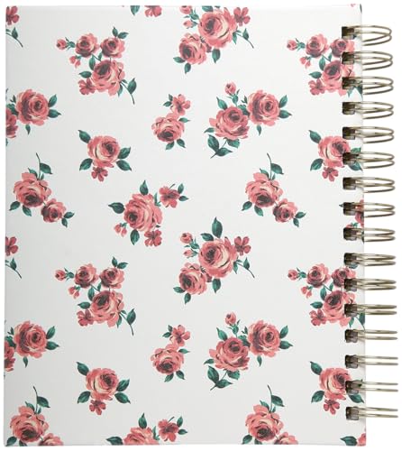 WORLD TRAVELER 2026 Planner Weekly & Monthly Hardcover Spiral Agenda | Hardcover Spiral Lay-Flat Binding, Weekly and Monthly Planning Pages, January to December 2026, 7x8.75 Compact Format - color: Red Roses
