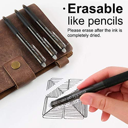 Vanstek 18 Black Retractable Erasable Gel Pens Clicker, Fine Point(0.7), Make Mistakes Disappear, Premium Comfort Grip, Black Ink for Planners, Note Taking and Crossword Puzzles - color: 18 Black