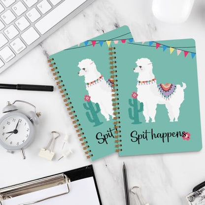 2 Pcs Funny Llama Spiral Notebook Cute Alpaca Journaling Notebooks Funny Llama Gifts for Women Men Friend Teens College Ruled Notebook Journal, Classroom Office Supplies - color: Multi 1327