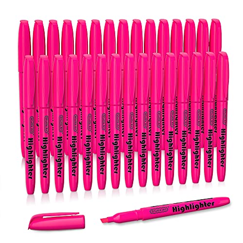 Shuttle Art Highlighters, 30 Pack Highlighters Bright Colors, Pink Colors Chisel Tip Dry-Quickly Non-Toxic Highlighter markers for Adults Students Teachers Highlighting in the Home School Office - color: Pink
