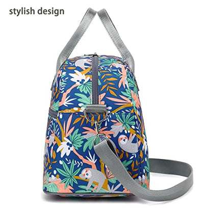 FlowFly Insulated Lunch Bag With Shoulder Strap for Women, Men, and Kids, Large and Reusable, Handle, Freezable Work and School Travel Tote and Meal Prep Organizer,Sloth - color: Sloth