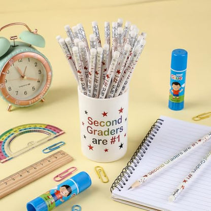 Tenceur 48 Pcs 2nd Graders Pencils Bulk Motivational Pencils with Erasers Inspirational Pencil with Back to School Supplies for Kids Student Teacher Classroom Reward - style: 2nd Graders