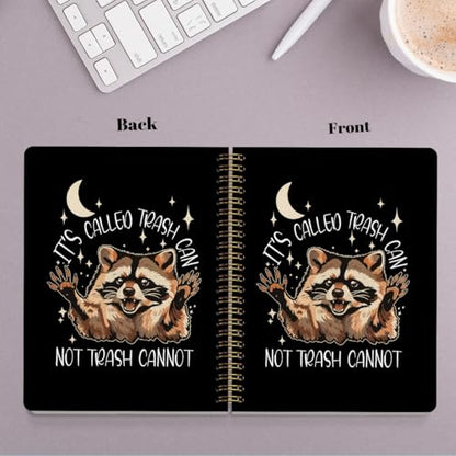 NISTOMISU Funny Raccoon Notebook, Whimsical Celestial Raccoon Journal, Funny Office Supplies, It's Called Trash Can Not Trash Cannot Animal Hardcover Spiral Notebooks, Lined Paper, 5.8x8.3 Inch - color: Raccoon Humor