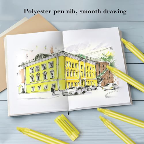 Pastel Highlighters - 12 Pack Yellow Colors, Fast-Dry Bible Journaling Markers, Non-Bleed Pastel Highlighters for School, Office & Study Supplies