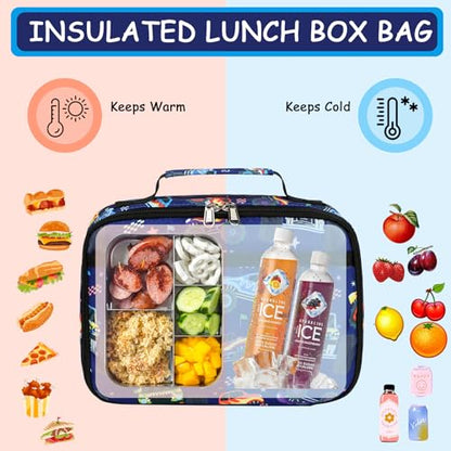CAMTOP Backpack for Kids, Boys Girls Preschool Backpacks with Lunch Box Toddler Kindergarten School Bookbag Set - color: Monster Truck-navy
