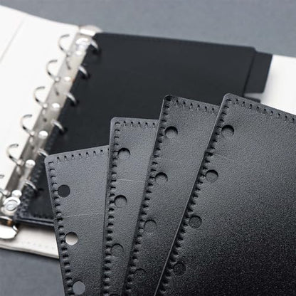 NatSumeBasics 8 Black A7 Binder Pocket Dividers 4 Tabs Mini Planner Inserts PP 2 Layer Cash Envelopes for 6 Ring Budgeting Binder Accessories Supplies (Black Pocket Dividers) - color: Black Pocket Dividers