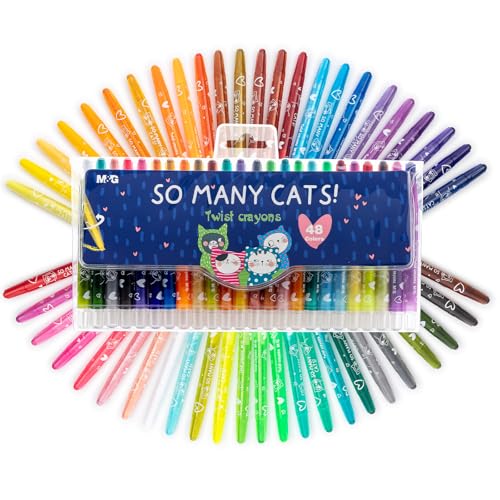 M&G Twistable Crayons 48 colors Twist Gel Crayons for artists,Stocking Stuffers & Christmas Holiday Gifts, Non-Toxic Crayons Set for artists Coloring, Ideal for Paper Gass - color: 48 colors