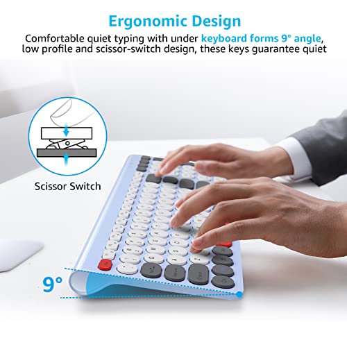 LeadsaiL Wireless Keyboard and Mouse Combo, Wireless USB Mouse and Computer Keyboard Set, Compact and Silent for Windows Laptop, Desktop, PC- Colorful - color: Colorful