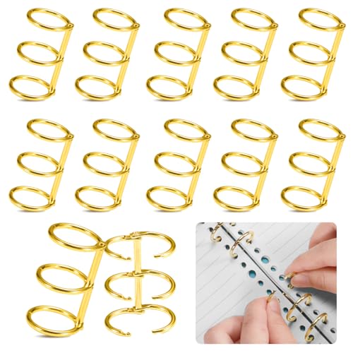 10-Pack 3-Ring Metal Loose Leaf Binders Book Rings,20mm Inner Diameter,Perfect for DIY Travel Journals, Photo Albums, Document Binding, and Craft Projects (Durable & Stylish)