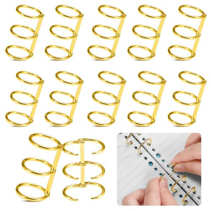 10-Pack 3-Ring Metal Loose Leaf Binders Book Rings,20mm Inner Diameter,Perfect for DIY Travel Journals, Photo Albums, Document Binding, and Craft Projects (Durable & Stylish)