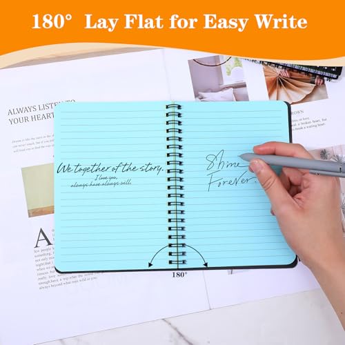Nodaaiie 8 Pack Spiral Notebook, 5x7 Inch Ruled Notebooks, Multi-Color Lined Paper, Perforated Memo Pads, Durable Poly Cover, 100 Sheets Each, for Office, Journaling