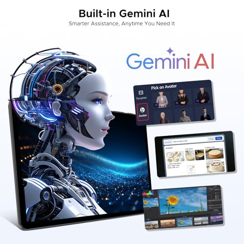 P10 10.1 inch Tablet, 48GB RAM+128GB ROM, Android 16 Tablet with Gemini AI, 7000mAh, Unisoc T310 Quad-Core, 90Hz, 8MP+5MP, Dual Speakers, Headphone, Tablet with Keyboard, Pen, Case-Black - color: Black