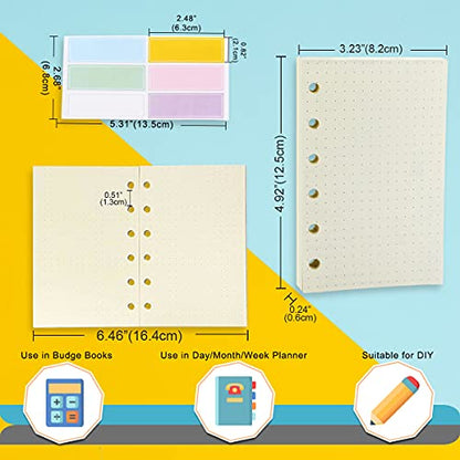 A7 Planner Refill,4 Pcs per Set, Dot Mattrix Paper, with Label Stickers Gift,Mini Binder Refills for 6 Ring Mini Planners,6 hole/100gsm Thick Paper/4.84 x 3.23'', Harphia - color: Dot Matrix