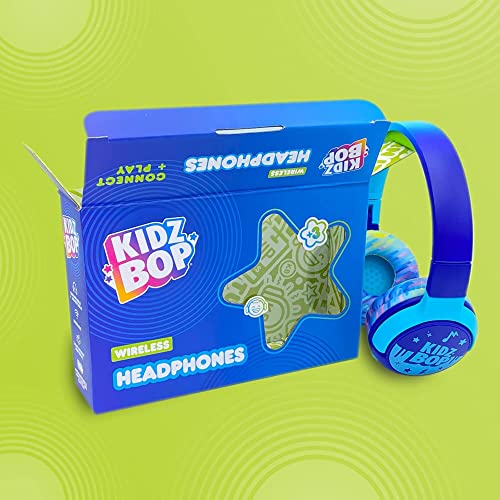 Move2Play, Kidz Bop, Bluetooth Headphones for Kids | Hi-Def Microphone & Speakers | 94dB Volume Limiting | Wireless | Adjustable | School Use | Gift 3 4 5 6 7 8+ Year Old Girls Boys - color: Blue