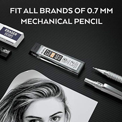 Nicpro 600pcs Mechanical Pencil Refills 0.7 mm, Break Resistant Mechanical Pencil Refills 2B, 60 Pack Per Tube, 10 Tubes - size: 60 Count (Pack of 10), style: 0.7 2B
