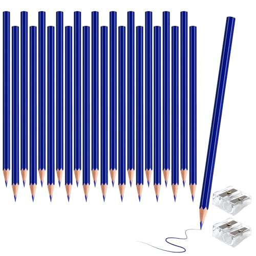 24 Pack Dark Blue Colored Pencils for Kids, Pre-sharpened Art Pencils Back to School Supplies Set, Drawing Sketching Pencils for Students, Teachers, Classroom - color: darkblue
