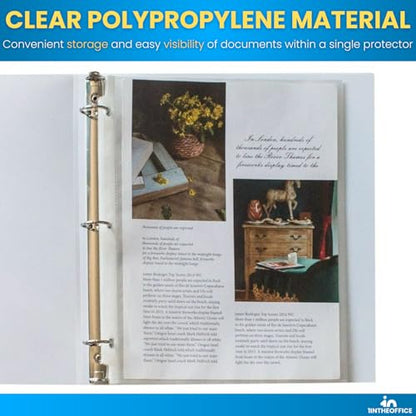 1InTheOffice Heavyweight Sheet Protectors 8.5 x 11, Plastic Sleeves for 3 Ring Binder, Clear, Top Load, 100 Pack