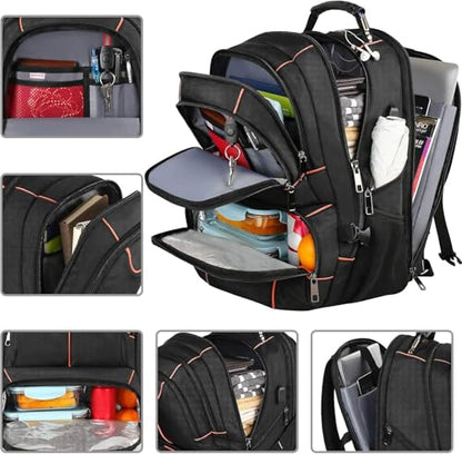 VECKUSON Lunch Bag Backpack, Insulated Cooler Lunch Box Backpack, Extra Large Travel 17.3 inch Laptop Backpack TSA Friendly RFID Computer Backpack for Women Men,Orange - color: Orange-rfid-1