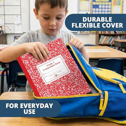 Roaring Spring Paper Products Composition Book, Grade 3 Ruled, 50 Sheets, 9-3/4 x 7-3/4 Inches, Red (ROA77922) - color: Red (Grade 3), size: 9.75" x 7.75" 50 Sheets (Pack of 1)
