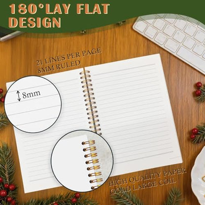 Exqcom Christmas Red Cardinal Spiral Notebook Gifts, Winter Red Holly Berries Botanical Bird Holiday Journal for Women, Merry Christmas Hardcover Notebook Journal Office School Supplies, 5.5x8.3 Inch - color: white Bible Notebook-H