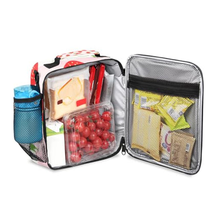 Pardick Fruit Strawberry Insulated Lunch Bag Girls,Kids Thermal Meal Cute Pink Stripe Reusable Lunch Box Children Waterproof Back to School Picnic - color: Strawberry