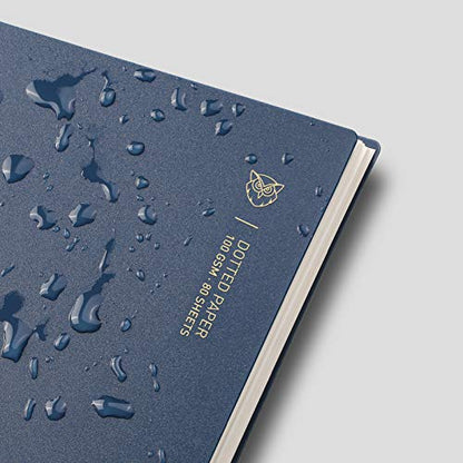 EMSHOI Dotted Spiral Journal Notebook, 2 Pack, 320 Pages, B5 (7.4" x 10") | 100 GSM Thick Paper, Flexible Plastic Cover, for Journaling, Planning, Tracking & Sketching (Brown & Blue) - color: Brown Blue, style: B5-Dotted