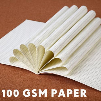 Mimorou 100 Pcs Journals Notebooks Bulk - Kraft Softcover A5 Small Notebooks 5.5 Inch x 8.3 Inch Notepads with 60 Page 30 Sheet for Writing Sketch Travel Office Supplies(Brown,Grid) - color: Brown, style: Grid