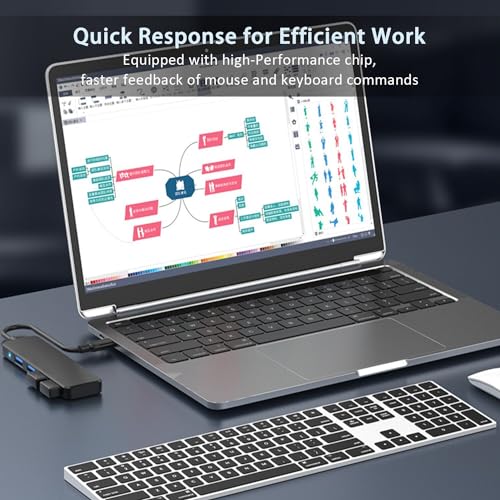 USB 3.0 Hub, VIENON USB Hub with 4 USB 3.0 Female Ports, USB Splitter USB Extender for PC, Laptop, Flash Drive, HDD, Console, Printer, Camera,Keyborad, Mouse-2ft - size: 2FT