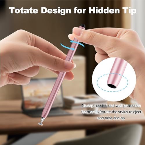 Stylus Pen for Touchscreen, 2 in 1 Stylus for Apple iPhone iPad Pro Android Tablets Chromebook All Universal Touch Screens (Rose Gold/Silver) - color: Rose Gold/Silver