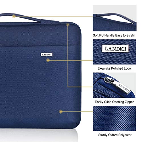 LANDICI 360°Laptop Sleeve Case 15.6 16 Inch Compatible with MacBook Pro 16 M1/M2/M3/M4 2019-2025, 15.6-16” Hp Dell Lenovo Acer Asus, Waterproof Computer Bag Cover with Handle, Blue - color: Blue, size: 15.6-16 inch