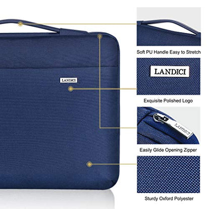 LANDICI 360°Laptop Sleeve Case 15.6 16 Inch Compatible with MacBook Pro 16 M1/M2/M3/M4 2019-2025, 15.6-16” Hp Dell Lenovo Acer Asus, Waterproof Computer Bag Cover with Handle, Blue - color: Blue, size: 15.6-16 inch