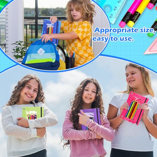 Zhehao 100 Pcs Zipper Binder Pencil Pouches:3 Ring Binder Pencil Pouches with Zipper Window Bulk Clear Pen Bags Case for Office School Classroom Supplies(Single Layer,8 Colors) - color: Delicate Color, style: Single Layer