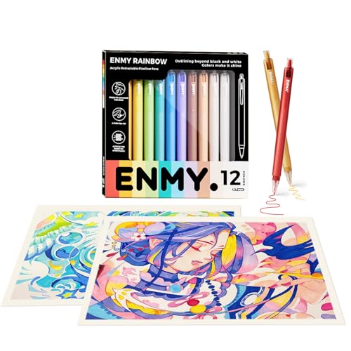 Fineliner Gel Pens, 12 Colors 0.7mm Fine Point Retractable, Colorful Gel Pen for Journaling, Outlining, Drawing, Note-Taking, Smooth & Smudge-Proof Art Pens for Adults & Artists - color: 12 colors