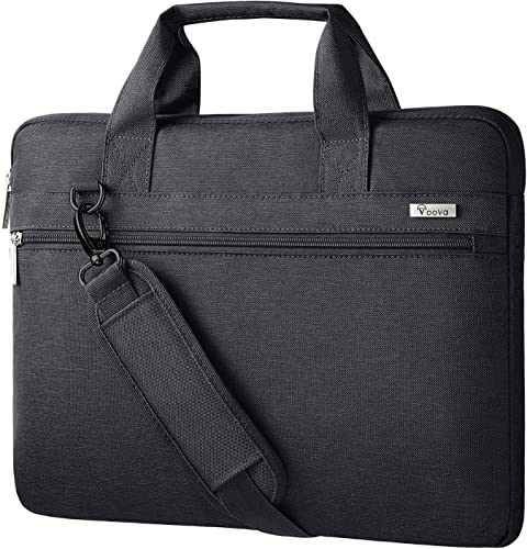 Voova Laptop Bag 17 17.3 Inch, 360° Protective Laptop Case Sleeve with Shoulder Strap Compatible with 17-18 Inch Lenovo Asus Acer Dell Hp, Waterproof Computer Bag Slim Briefcase for Men Women, Black - color: Black, size: 17-17.3 inch