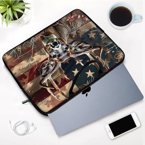 Laptop Sleeve Bag with Handle Computer Protective Soft Cover Case for 14 Inch 13 Inch Laptop,Deer Weed Flag - color: Deer Weed Flag