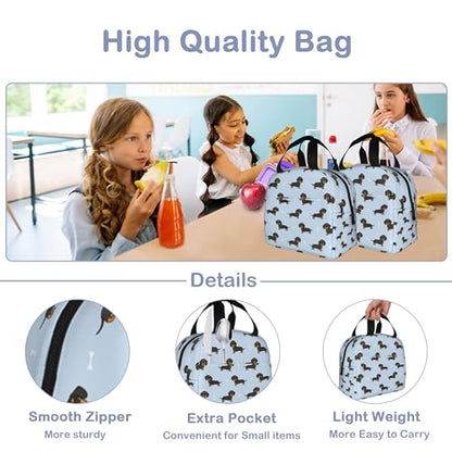 Dachshund Dog Lunch Box,Insulated Lunch Bag for Girls Boys,Reusable Lunch Box for Kids Adults School Student Work Picnic Travel - color: Dachshund Dog
