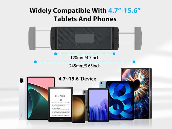 CreaDream Wall Mount for iPad, Aluminium Adjustable & Extendable Holder Arm, Fits 4.7-13" Tablets, Phones, Kindle Fire HD, Galaxy Tab, Samsung Galaxy - size: Long-Two Arm for Wall