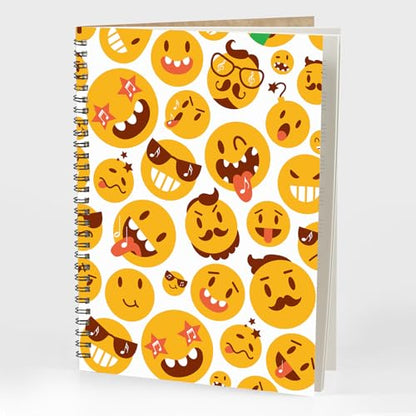 MAXCURY Blank Sheet Music Composition Manuscript Staff Paper Art Music Notebook Black 100 Pages 26x19cm (FunnyEmojis/White) - color: FunnyEmojis/White